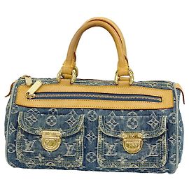 Borsa a mano Louis Vuitton Monogram Denim Neo Speedy Blu
