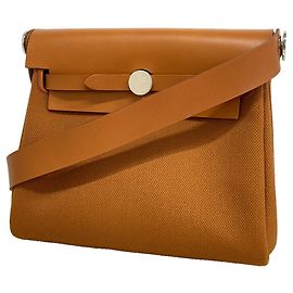 Hermès Borsa a tracolla Hermes Herbag Mini Toile Military Marrone