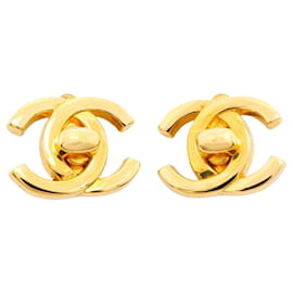 Orecchini Chanel Coco Mark Turnlock D'oro