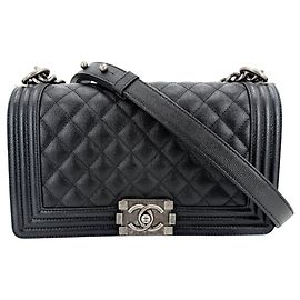 Borsa a tracolla Chanel Boy Matelassé Nero Bianco Altro