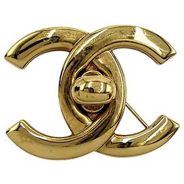 Broche Chanel plaquée or Autre
