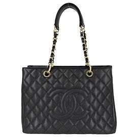 Bolso Tote de cadena Chanel GST Matelassé para mujer Negro
