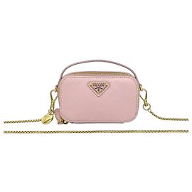 Mini Bolsa Prada Triangle em rosa Rosa