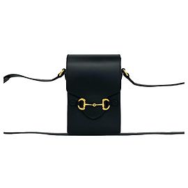 Gucci Horsebit Hardware Leather Mini Shoulder Bag Black