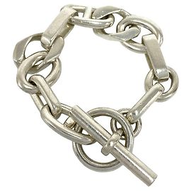 Hermès Hermes 11-Link Silver Charm Bracelet Silvery