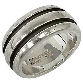 Tiffany & Co Tiffany Grooved Double Line Ring Silber