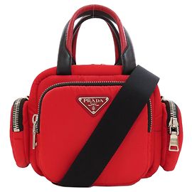 Prada Tessuto Cargo 2-Way Handbag Red