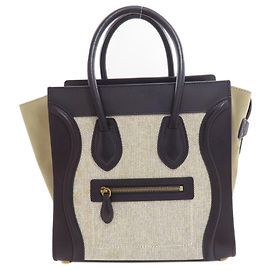 Céline Celine Luggage Micro Handbag Black White Grey