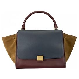Céline Celine Wine Leather Handbag Dark red