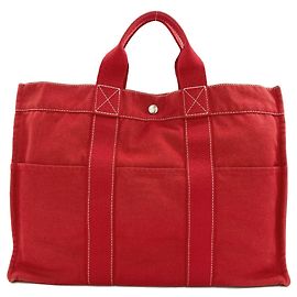Hermès Hermes Deauville Tote Bag Red