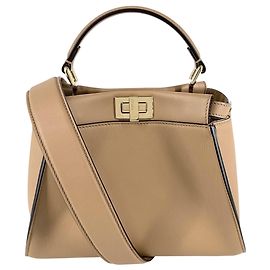 Borsa Mini Peekaboo da donna Fendi Marrone