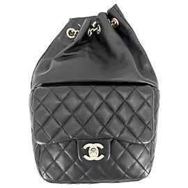Chanel Women's Backpack in Black Leather Black
