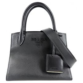 Bolsa monocromática Prada para mulher com logótipo triangular Preto