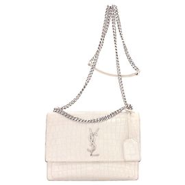Bolsa de Ombro Saint Laurent Sunset Medium Branco