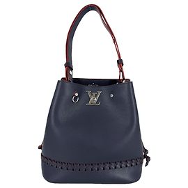 Bolsa de Ombro Lockme Bucket Louis Vuitton Vermelho Azul marinho