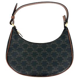 Céline Bolsa de ombro Celine Ava Triomphe em couro marrom Marrom