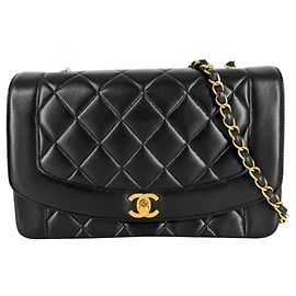 Borsa a tracolla Chanel Matelassé Diana 25 Nero