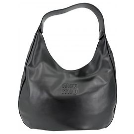 Miu Miu Black Leather Tote Bag Black