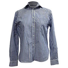 Autre Marque Camicia a righe con bottoni WNU in cotone blu e bianco Blu