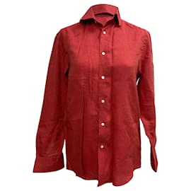 Autre Marque Camicia button-down WNU in lino rosso Rosso