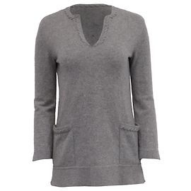 Pull Tory Burch Sayre avec poches en cachemire gris Gris