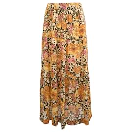 Falda midi Ba&Sh Diary con estampado floral en algodón multicolor Multicolor