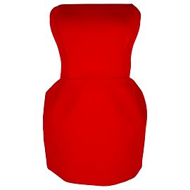Magda Butrym Strapless Mini Dress in Red Polyamide Red