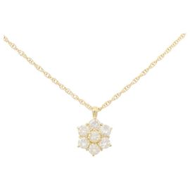 Autre Marque Collier Au750 Fleur et Diamants Doré