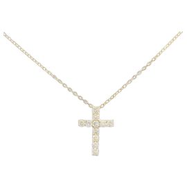 Autre Marque Collier Croix en Diamants Au750 Doré