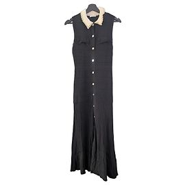 Sandro Robe longue en maille Precieuse Noire Noir