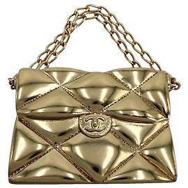 Spilla Chanel Gold Matelassé D'oro