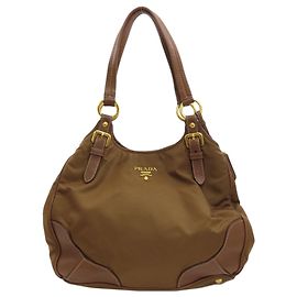 Saco Tote Prada de Nylon Castanho Marrom
