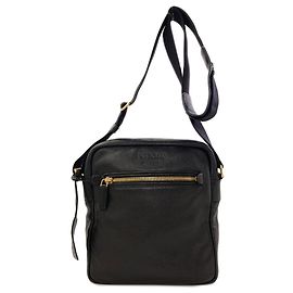 Borsa a tracolla Prada in pelle di vitello nera Nero