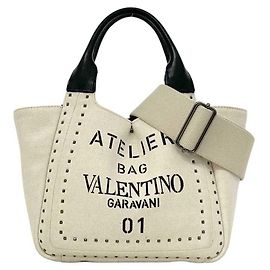 Bolsa 2-Way Valentino Garavani Preto Bege