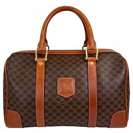 Céline Bolsa Boston Celine em couro marrom Marrom