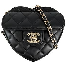 Borsa a tracolla Mini Chain Chanel Nero Bianco