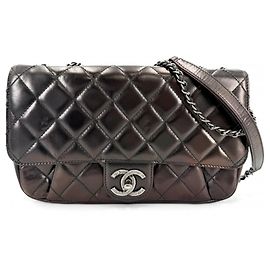Bolsa de ombro Chanel para mulher Marrom Branco Outro