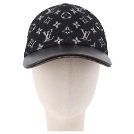 Cappello Baseball Carry On Louis Vuitton Monogram in lana e pelle Nero