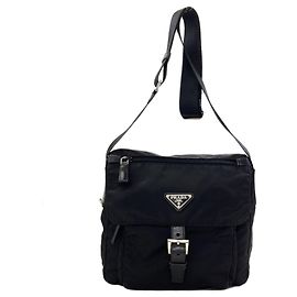 Bolso de hombro Prada con logotipo triangular Negro