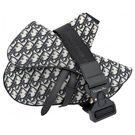 Borsa a tracolla da uomo Christian Dior Nero Bianco Beige Blu navy