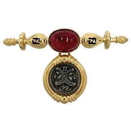 Fendi Brosche Gold und Weiß Weiß Golden