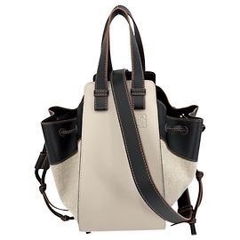 Borsa Anagram Hammock da donna Loewe Nero Bianco Beige