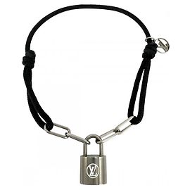 Louis Vuitton Men's Charm Bracelet Black Silvery