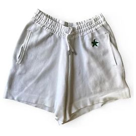 Sandro Weiße Baumwollshorts mit grünem Stern Weiß