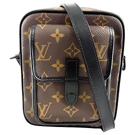 Sac à épaule Louis Vuitton Christopher Marron Noir Blanc Autre