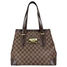 Saco Tote Louis Vuitton Hampstead MM Marrom Branco