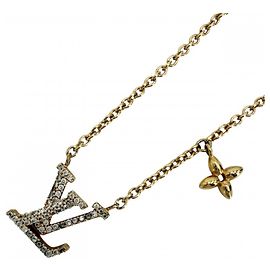 Collier avec pendentif strass doré Louis Vuitton Doré