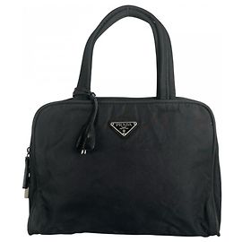 Sac à main Prada en nylon noir et blanc Noir Blanc