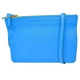 Céline Celine Trio Leather Small Bleu