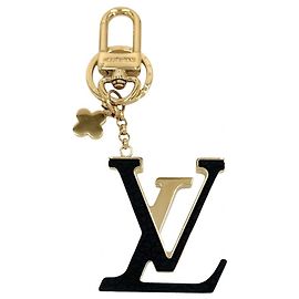 Louis Vuitton Black and Gold Keyring Black Golden